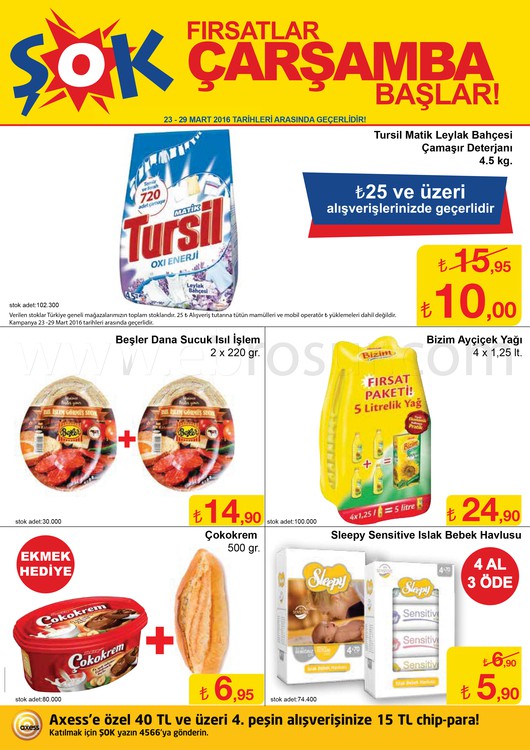 Şok Market 23 – 29 Mart 2016 Kampanya Broşürü