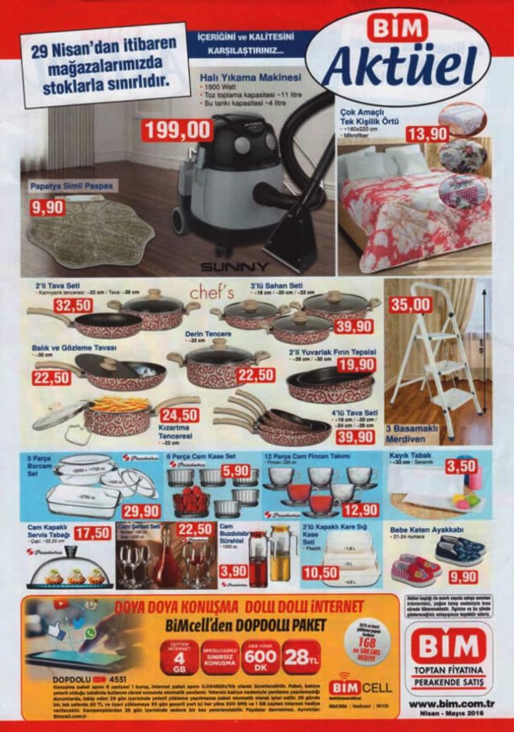 BİM 29 Nisan BİM Aktüel Ürünler Kataloğu