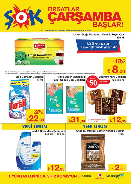 Şok Market 6-12 Temmuz 2016 Kampanya Broşürü